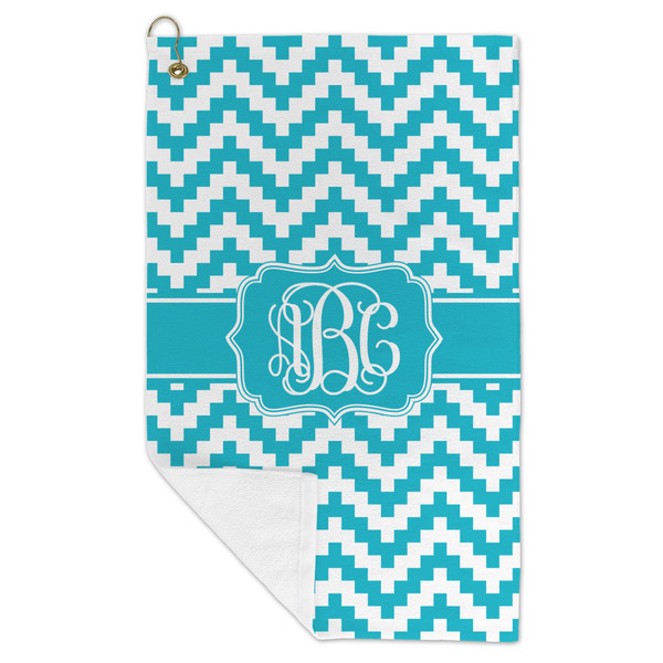 Pixelated Chevron Microfiber Golf Towels - FOLD
