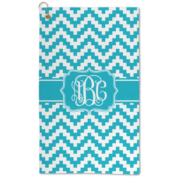 Custom Pixelated Chevron Microfiber Golf Towel - Large (Personalized)
