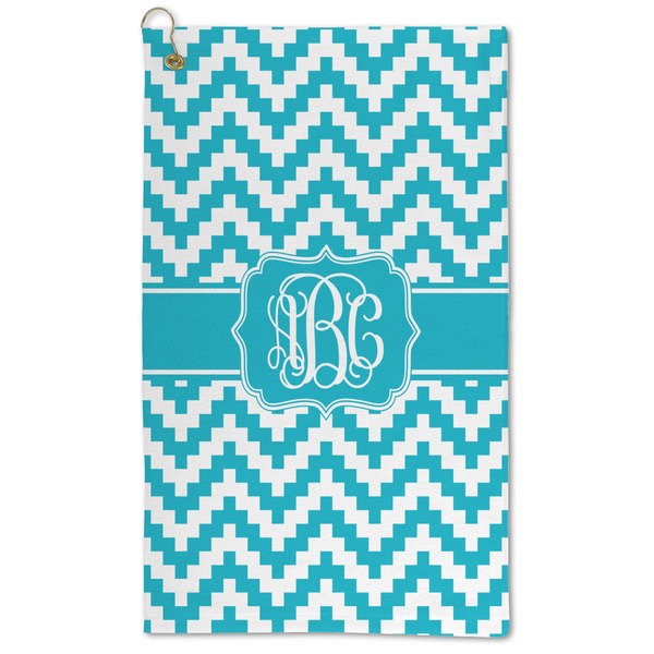 Custom Pixelated Chevron Microfiber Golf Towel (Personalized)