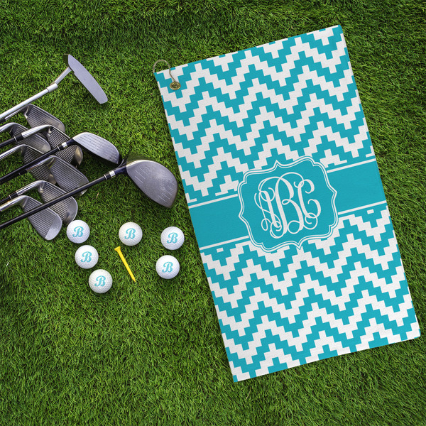 Pixelated Chevron Microfiber Golf Towels - LIFESTYLE