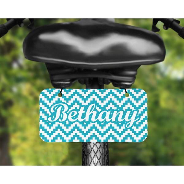 Pixelated Chevron Mini License Plate on Bicycle - LIFESTYLE Two holes