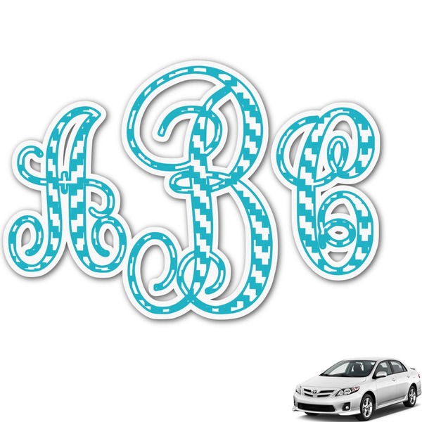 Custom Pixelated Chevron Monogram Car Decal (Personalized)