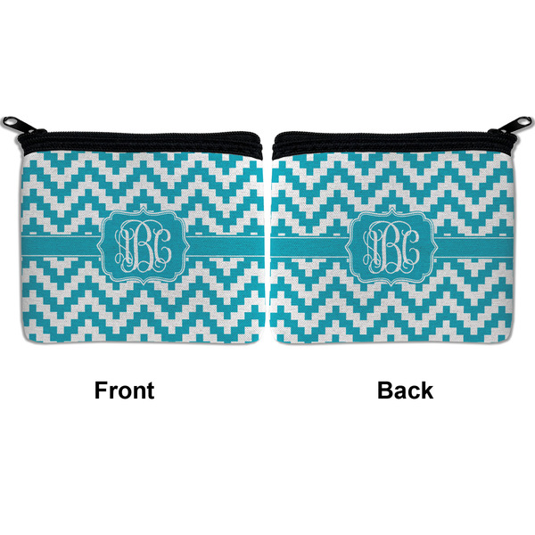 Pixelated Chevron Neoprene Coin Purse - Front & Back (APPROVAL)