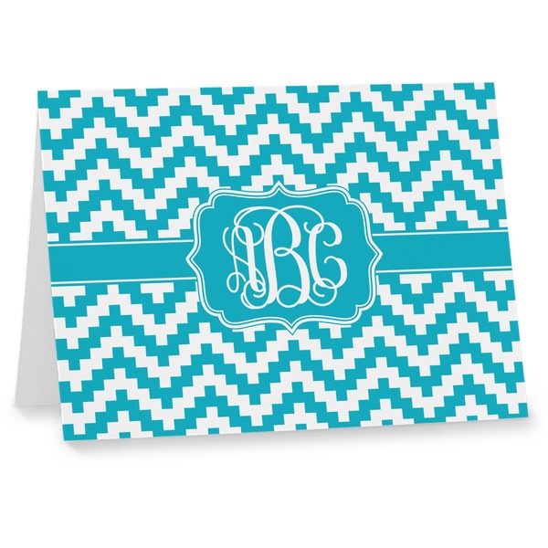 Custom Pixelated Chevron Note cards (Personalized)