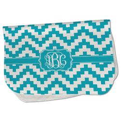 Pixelated Chevron Burp Cloth - Fleece w/ Monogram