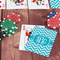 Pixelated Chevron On Table with Poker Chips