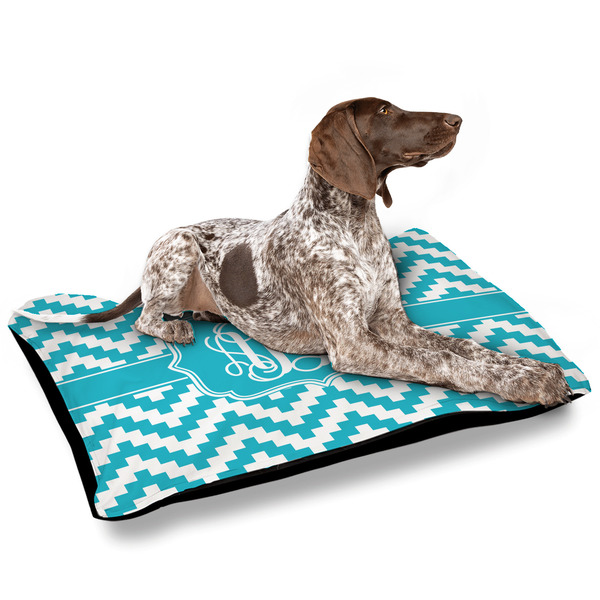 Pixelated Chevron Outdoor Dog Beds - Large - IN CONTEXT