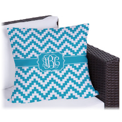 Pixelated Chevron Outdoor Pillow (Personalized)