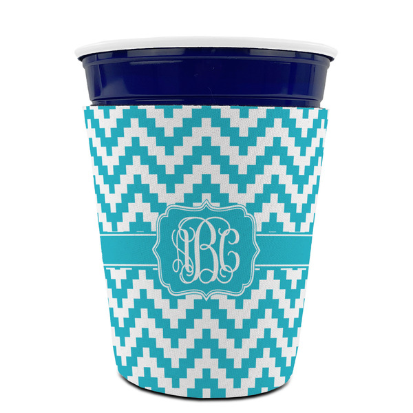 Pixelated Chevron Party Cup Sleeves - without bottom - FRONT (on cup)