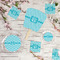 Pixelated Chevron Party Supplies Combination Image - All items - Plates, Coasters, Fans