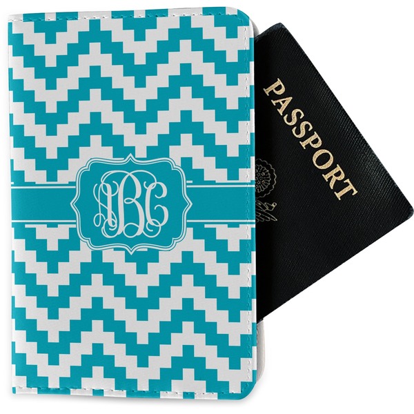 Custom Pixelated Chevron Passport Holder - Fabric (Personalized)