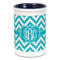 Pixelated Chevron Ceramic Pencil Holders - Blue