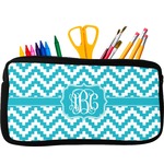 Pixelated Chevron Neoprene Pencil Case - Small w/ Monogram