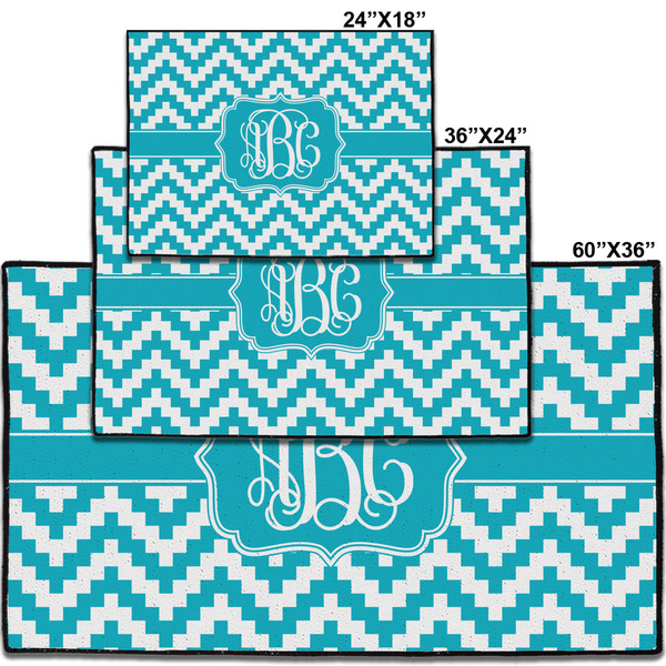Pixelated Chevron Personalized Door Mat - Group Parent IMF
