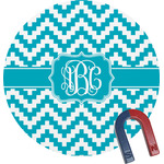 Pixelated Chevron Round Fridge Magnet (Personalized)