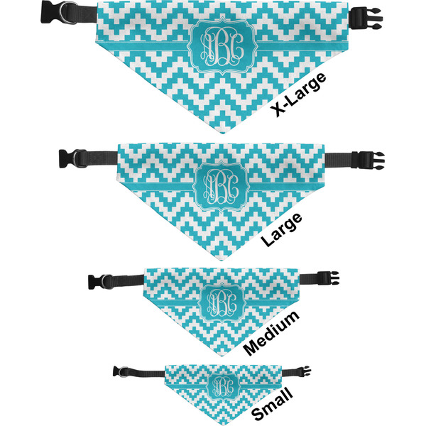 Pixelated Chevron Pet Bandana Sizes