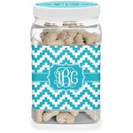 Pixelated Chevron Dog Treat Jar (Personalized)