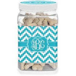 Pixelated Chevron Dog Treat Jar (Personalized)