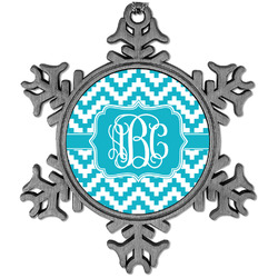Pixelated Chevron Vintage Snowflake Ornament (Personalized)