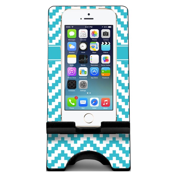 Pixelated Chevron Phone Stand w/ Phone