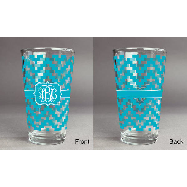 Pixelated Chevron Pint Glass - Full Fill w Transparency - Approval