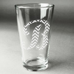 Pixelated Chevron Pint Glass - Engraved (Single) (Personalized)