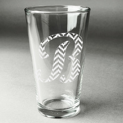 Pixelated Chevron Pint Glass - Engraved (Personalized)