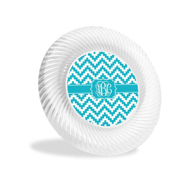 Custom Pixelated Chevron Plastic Party Appetizer & Dessert Plates - 6" (Personalized)