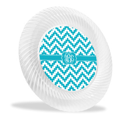 Pixelated Chevron Plastic Party Dinner Plates - 10" (Personalized)