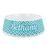 Pixelated Chevron Plastic Dog Bowl - Medium (Personalized)