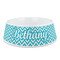 Pixelated Chevron Plastic Dog Bowl - Medium (Personalized)