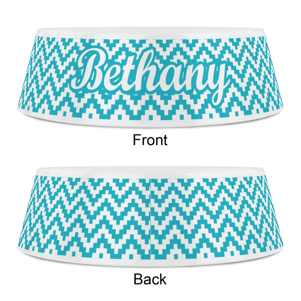 Pixelated Chevron Plastic Pet Bowls - Small - APPROVAL