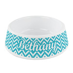 Pixelated Chevron Plastic Dog Bowl - Small (Personalized)
