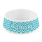 Pixelated Chevron Plastic Dog Bowl - Small (Personalized)
