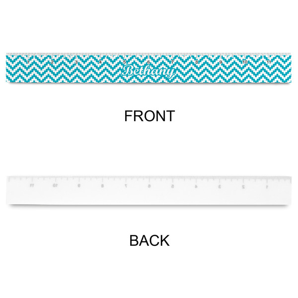 Pixelated Chevron Plastic Ruler - 12" - APPROVAL