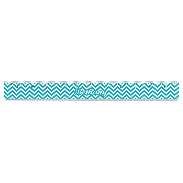 Pixelated Chevron Plastic Ruler - 12" - FRONT