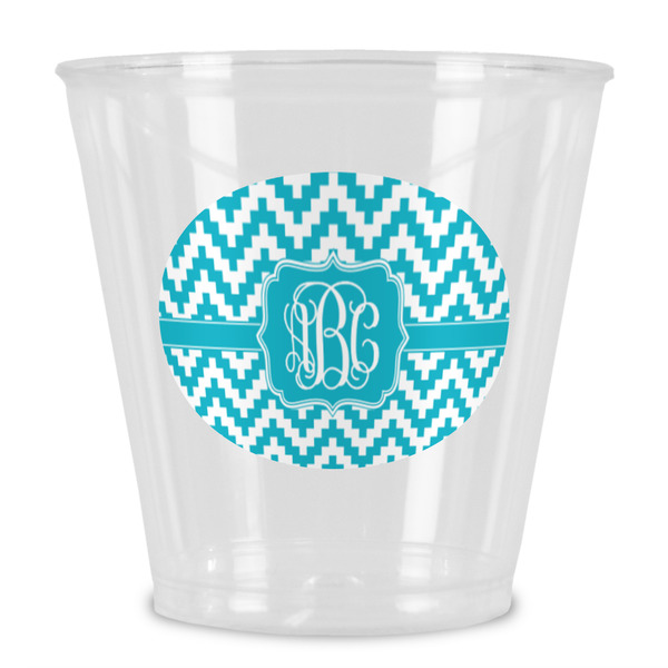 Custom Pixelated Chevron Plastic Shot Glass (Personalized)