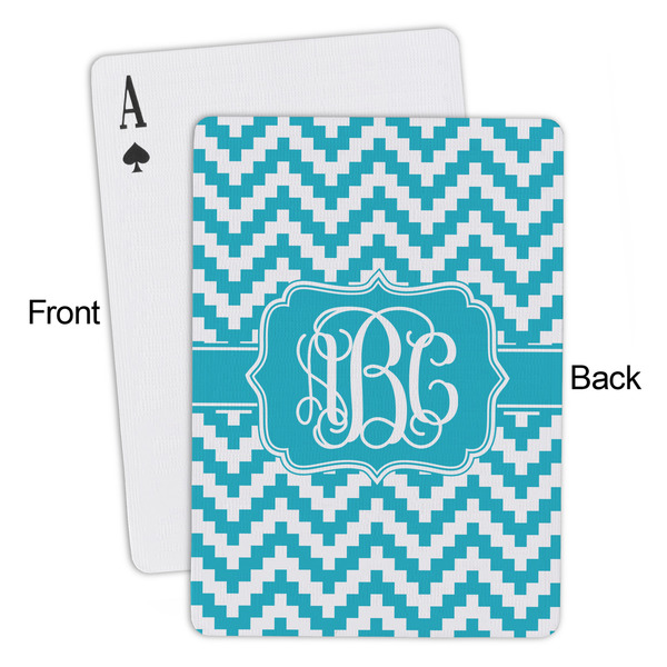 Pixelated Chevron Playing Cards - Approval