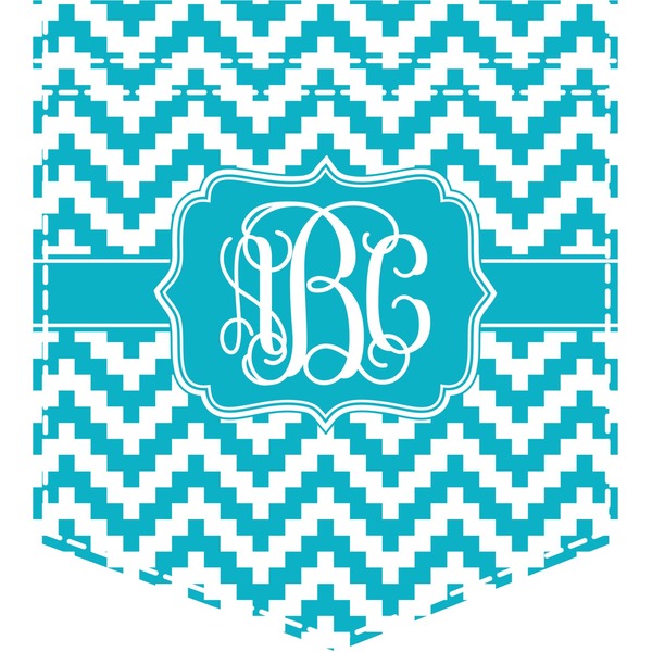 Custom Pixelated Chevron Iron On Faux Pocket (Personalized)