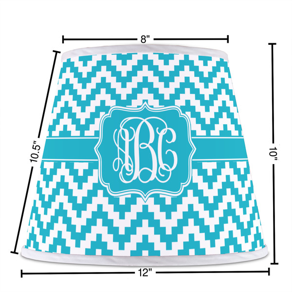 Pixelated Chevron Poly Film Empire Lampshade - Dimensions