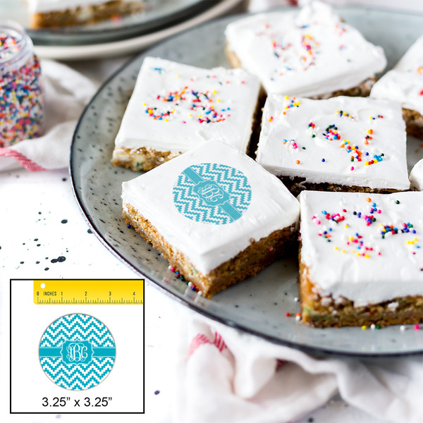 Pixelated Chevron Printed Icing Circle - Large - In Context
