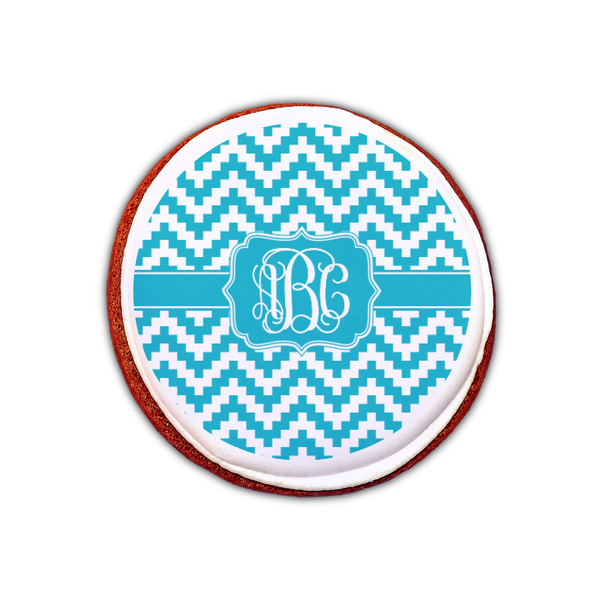 Pixelated Chevron Printed Icing Circle - XSmall - On Cookie