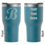 Pixelated Chevron RTIC Tumbler - Dark Teal - Laser Engraved - Double-Sided (Personalized)
