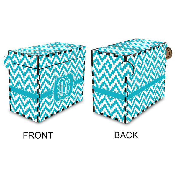 Pixelated Chevron Recipe Box - Full Color - Approval