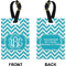 Pixelated Chevron Rectangle Luggage Tag (Front + Back)