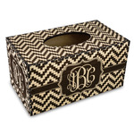 Pixelated Chevron Wood Tissue Box Cover - Rectangle (Personalized)