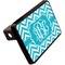 Pixelated Chevron Rectangular Car Hitch Cover w/ FRP Insert (Angle View)