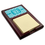 Pixelated Chevron Red Mahogany Sticky Note Holder (Personalized)