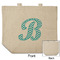 Pixelated Chevron Reusable Cotton Grocery Bag - Front & Back View