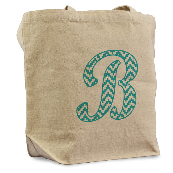 Custom Pixelated Chevron Reusable Cotton Grocery Bag (Personalized)
